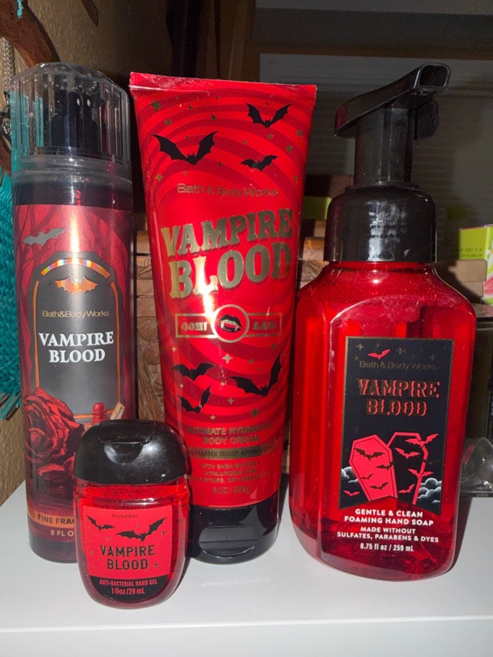 Bath & Body Works Vampire Blood Red Foaming Hand Soap & Body Care Set